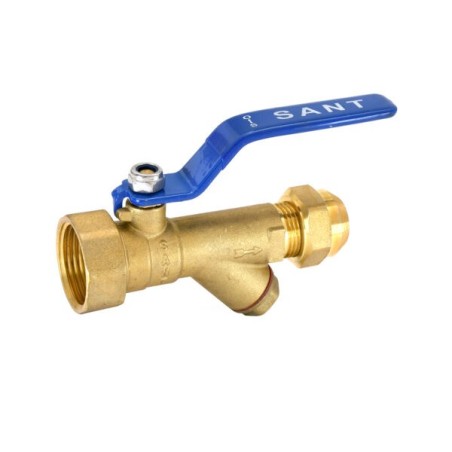 Sant Brass Ball Valve With Strainer And Flare Nut