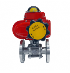 “UPC” ELECTRIC ACTUATOR OPERATED THREE PIECE FLANGED END BALL VALVE