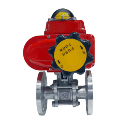 “UPC” ELECTRIC ACTUATOR OPERATED THREE PIECE FLANGED END BALL VALVE