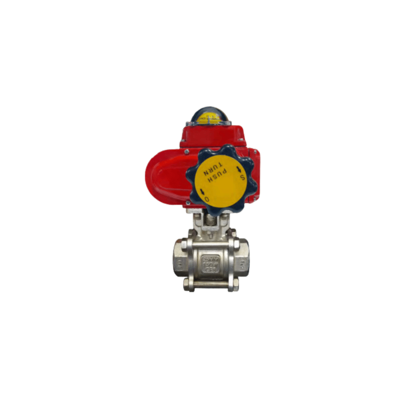 UPC Electric Actuator Operated Three Piece Screwed End Ball Valve CF8M