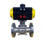 UPC Pneumatic Actuator Operated Three Piece Flanged END Ball Valve Price CF8