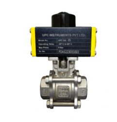 “UPC” PNEUMATIC ACTUATOR OPERATED THREE PIECE SCREWED END BALL VALVE