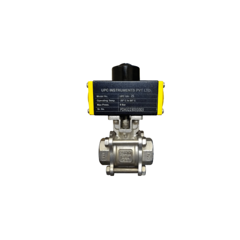 UPC Pneumatic Actuator Operated Three Piece Screwed End Ball Valve Price CF8M