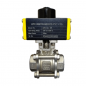 UPC Pneumatic Actuator Operated Three Piece Screwed End Ball Valve Price CF8M