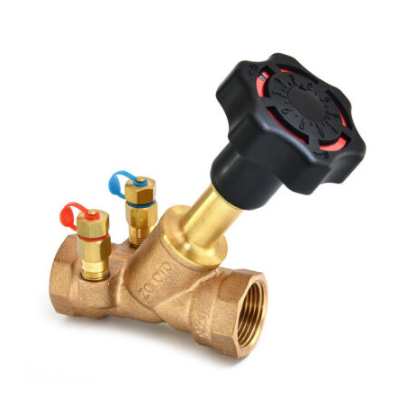 Zoloto Bronze Double Regulating Balancing Valve (Screwed) With Nozzle