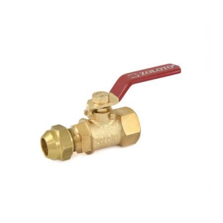 Zoloto Bronze Ball Valve With Flare Nut (Mixed Ends)