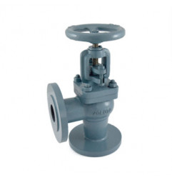 Zoloto  Cast Iron Globe Steam Stop Valve Angle  Pattern (Flanged)