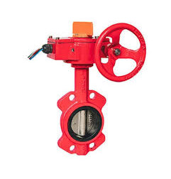 Kartar RED COLOUR Wafer Type C/I Butterfly Valve with S.S. Disc